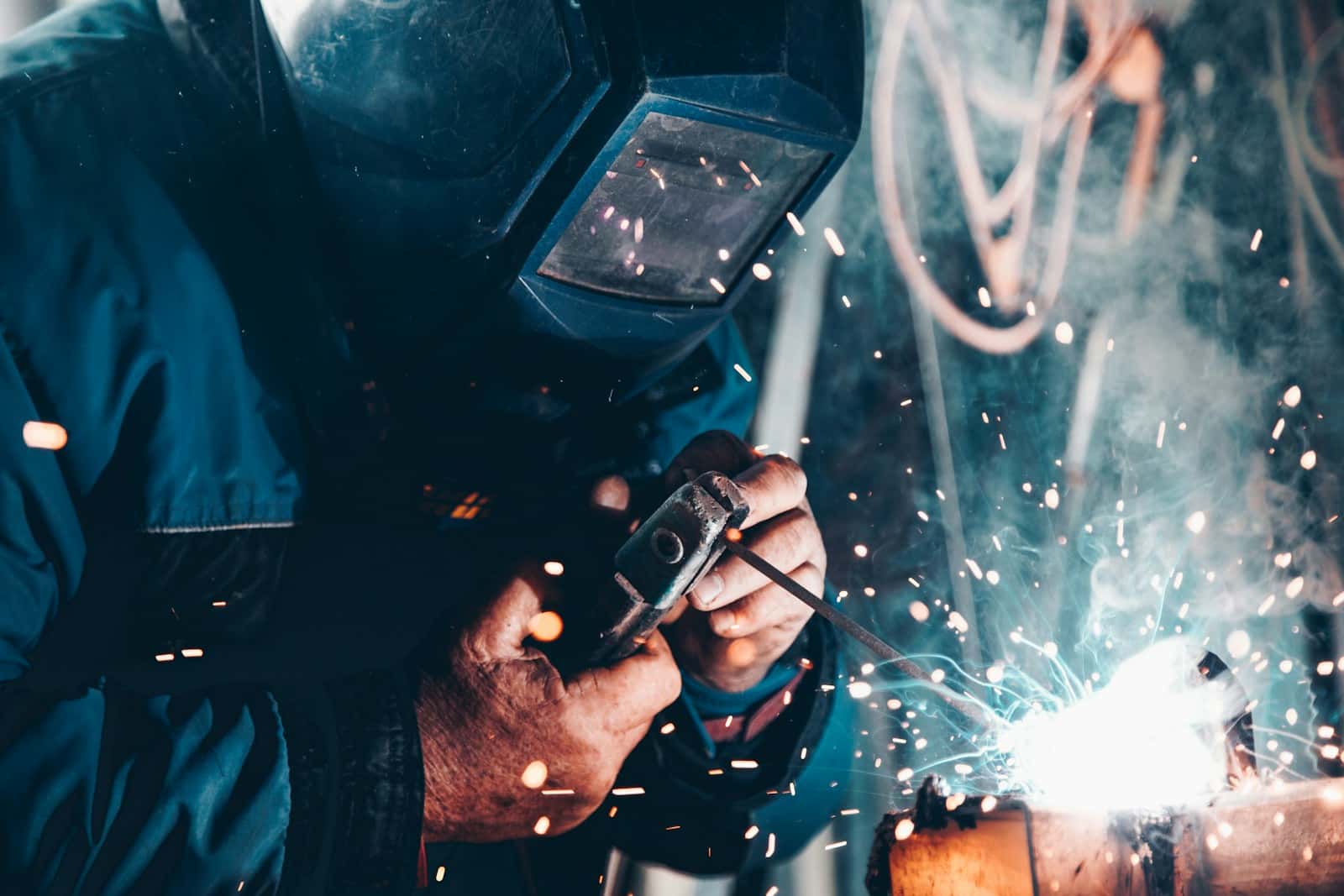 An industrial workshop manufacturing heavy machinery and equipment